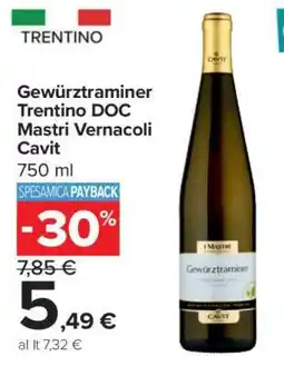 Carrefour Gewürztraminer Trentino DOC Mastri Vernacoli Cavit offerta