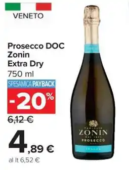 Carrefour Prosecco DOC Zonin Extra Dry offerta