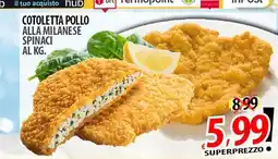 Il Genio Supermercato Cotoletta pollo alla milanese spinaci al kg. offerta