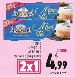 Conad Tonno meno olio AS DO MAR offerta