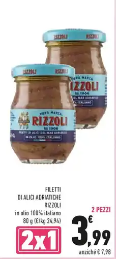 Conad Filetti di alici adriatiche RIZZOLI offerta