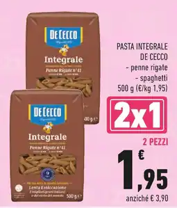 Conad Pasta integrale DE CECCO offerta