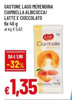 Famila GASTONE LAGO MERENDINA CIAMBELLA ALBICOCCA/LATTE E CIOCCOLATO offerta