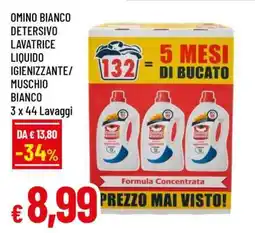 Famila OMINO BIANCO DETERSIVO LAVATRICE LIQUIDO IGIENIZZANTE/MUSCHIO BIANCO offerta