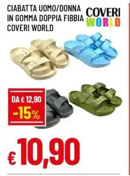 Famila CIABATTA UOMO/DONNA IN GOMMA DOPPIA FIBBIA COVERI WORLD offerta