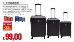 Famila SET 3 TROLLEY IN ABS offerta