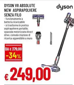 Famila DYSON V8 ABSOLUTE NEW ASPIRAPOLVERE SENZA FILO offerta