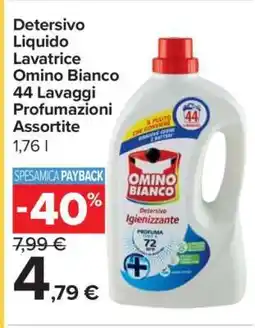 Carrefour Detersivo Liquido Lavatrice Omino Bianco 44 Lavaggi Profumazioni Assortite offerta