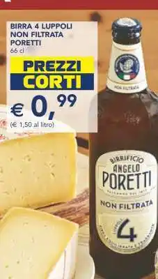 Esselunga BIRRA 4 LUPPOLI NON FILTRATA PORETTI offerta