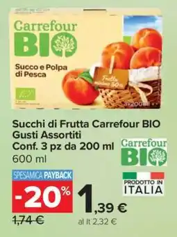 Carrefour Succhi di Frutta Carrefour BIO Gusti Assortiti offerta