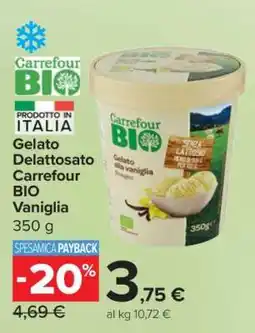Carrefour Gelato Delattosato Carrefour BIO Vaniglia offerta