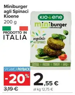 Carrefour Miniburger agli Spinaci Kioene offerta