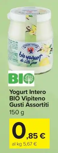 Carrefour Yogurt Intero BIO Vipiteno Gusti Assortiti offerta