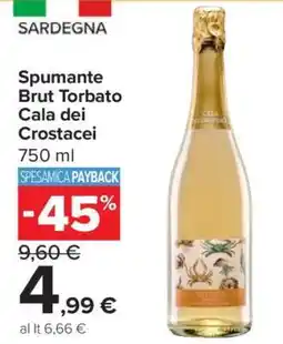 Carrefour Spumante Brut Torbato Cala dei Crostacei offerta