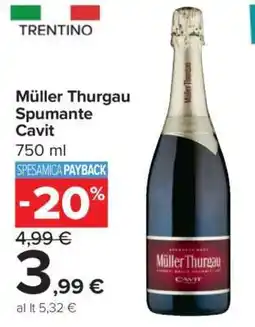 Carrefour Müller Thurgau Spumante Cavit offerta