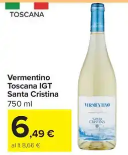 Carrefour Vermentino Toscana IGT Santa Cristina offerta