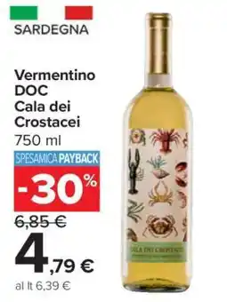 Carrefour Vermentino DOC Cala dei Crostacei offerta