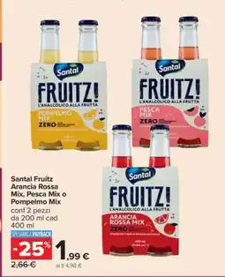 Carrefour Santal Fruitz Arancia Rossa Mix, Pesca Mix o Pompelmo Mix offerta