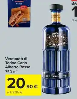 Carrefour Vermouth di Torino Carlo Alberto Rosso offerta