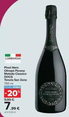 Carrefour Pinot Nero Oltrepò Pavese Metodo Classico DOCG Tenuta San Zeno offerta