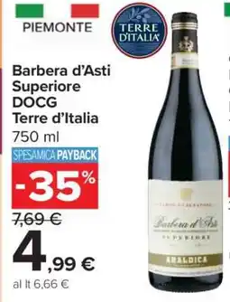 Carrefour Barbera d’Asti Superiore DOCG Terre d’Italia offerta