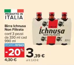 Carrefour Birra Ichnusa non filtrata offerta