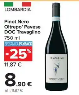 Carrefour Pinot Nero Oltrepo’ Pavese DOC Travaglino offerta