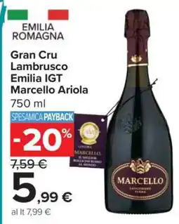 Carrefour Gran Cru Lambrusco Emilia IGT Marcello Ariola offerta