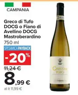 Carrefour Greco di Tufo DOCG o Fiano di Avellino DOCG Mastroberardino offerta
