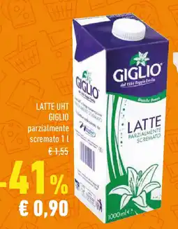 Conad LATTE UHT GIGLIO parzialmente scremato offerta