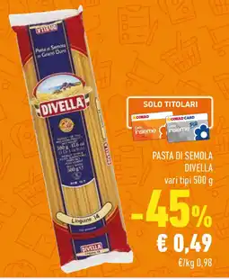 Conad Pasta di semola DIVELLA offerta