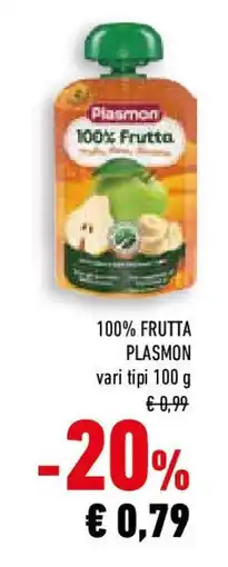 Conad 100% FRUTTA PLASMON vari tipi offerta