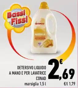 Conad Detersivo liquido a mano e per lavatrice CONAD offerta