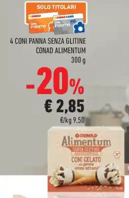 Conad 4 coni panna senza glitine CONAD ALIMENTUM offerta