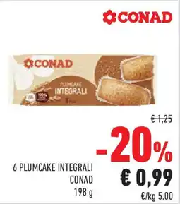 Conad 6 plumcake integrali CONAD offerta