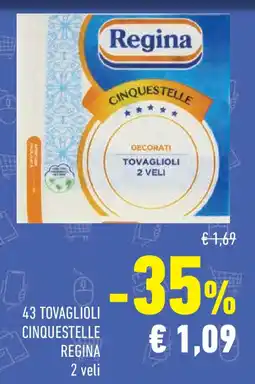 Conad 43 tovaglioli cinquestelle REGINA offerta
