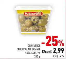 Conad Olive verdi denocciolate giganti MADAMA OLIVA offerta