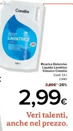 Tigre Amico Ricarica detersivo liquido lavatrice Classico Consilia Conf. offerta
