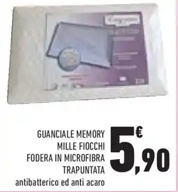 Conad Superstore Guanciale memory mille fiocchi fodera in microfibra trapuntata offerta