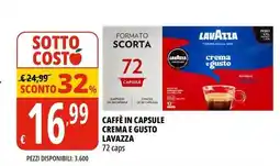 Tigros Caffè in capsule crema e gusto LAVAZZA offerta