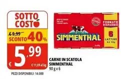 Tigros Carne in scatola SIMMENTHAL offerta