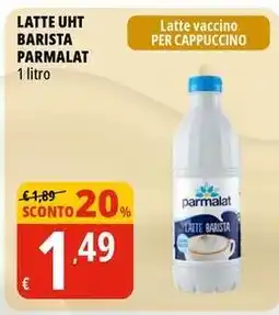 Tigros Latte uht barista parmalat offerta