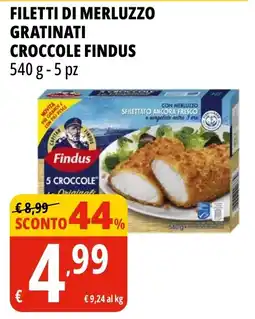 Tigros Filetti di merluzzo gratinati croccole FINDUS offerta
