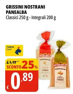 Tigros Grissini nostrani PANEALBA offerta