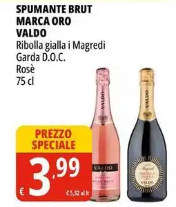 Tigros Spumante brut marca oro VALDO offerta
