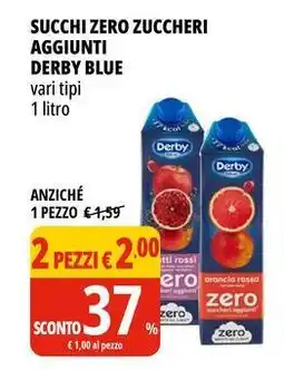 Tigros Succhi zero zuccheri aggiunti DERBY BLUE vari tipi offerta
