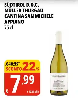 Tigros Südtirol d.o.c. müller thurgauAPPIANO 75 cl a san michele appiano offerta