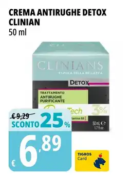 Tigros Crema antirughe detox CLINIAN offerta