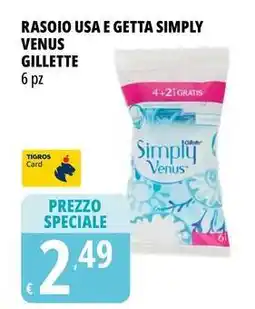 Tigros Rasoio usa e getta simply venus GILLETTE offerta