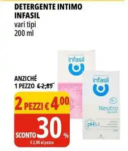 Tigros Detergente intimo INFASIL vari tipi offerta